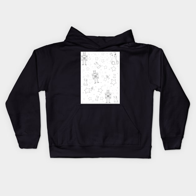 COLOR ME! Toys and Stars Pattern Kids Hoodie by LaurenPatrick